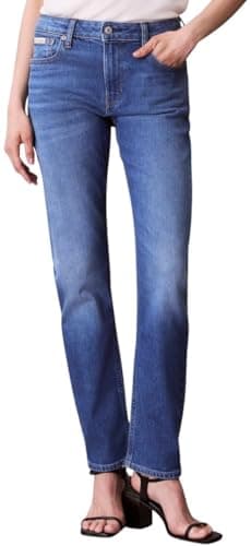 Image of Calvin Klein Women’s Mid Rise Slim Indigo Channel Jeans, Blue (Indigo Channel), 29W
