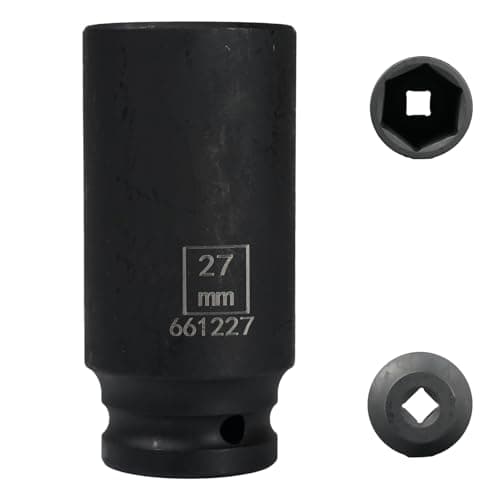 Image of Flewdart 27mm deep Impact Socket 1/2 Drive, 27 mm 1/2" Square Drive 6 Point Cr-Mo, 78mm Length (1/2 27mm)