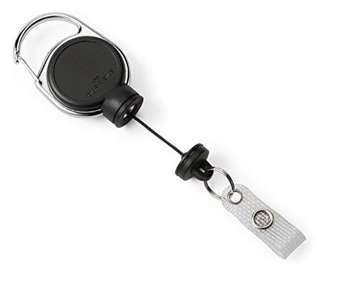 Image of Durable Badge Reel Extra Strong in Black, Pack of 1, Hold up to 300g of Weight, Ideal for Heavy Keys or Cards