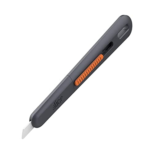 Image of Slice 10476 Manual Slim Pen Cutter | Portable, Retractable Safety Knife with Finger-Friendly Ceramic Blades to Reduce Injuries – for The Home, Office, Warehouse or Factory,Black
