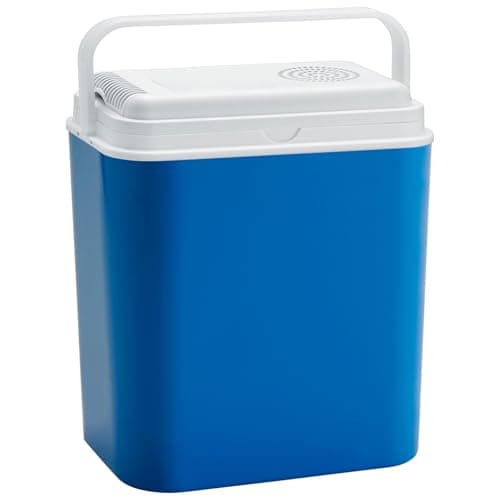 Image of Harbour Housewares 18L 12V Electric Cool Box – Blue Car Cooler, Portable Insulated Camping Fridge, Travel Ice Chest with 12V Adaptor for Road Trips, Picnic, Beach & Outdoor Use