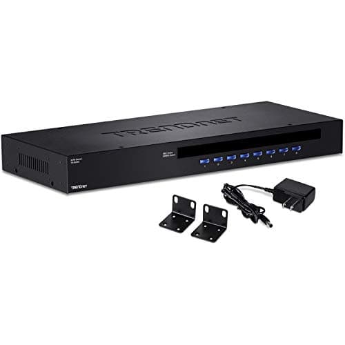 Image of TRENDnet 8-Port USB/PS2 Rack Mount KVM Switch, TK-803R, VGA & USB Connection, Supports USB & PS/2 Connections, Device Monitoring, Auto Scan, Audible Feedback, Control up to 8 Computers/Servers
