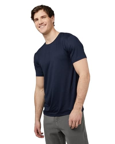 Image of 32 Degrees Men's Cool Classic Crew T-Shirt | Anti-Odor | 4-Way Stretch | Moisture Wicking, Navy, Medium