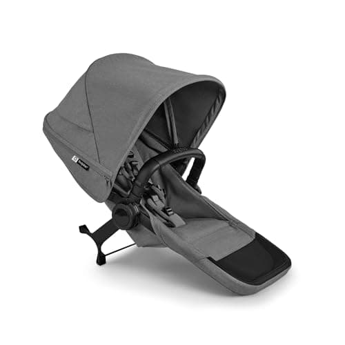 Image of Bugaboo Donkey 6 Double Stroller Extension Set, Converts Your Donkey 6 Single into a Double Side-by-Side Pushchair for Newborn and Toddler, Double Pram with Reversible seat, Moon Grey