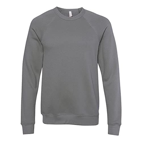 Image of Bella + Canvas Unisex Adult Fleece Raglan Sweatshirt, Carbon Grey Heather, XS