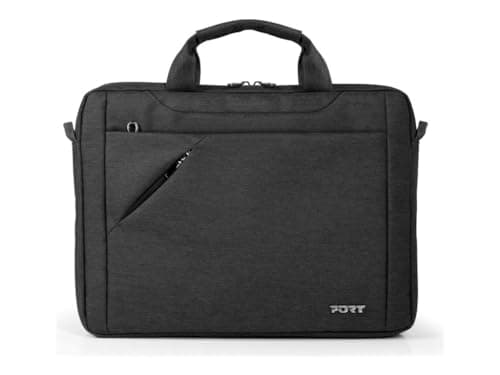 Image of Port Designs Sydney Top Loading Shoulder Bag Case for 13.3/14-Inch Laptops with Smartphone Tech Accessories Pocket and Adjustable Shoulder Strap, Black
