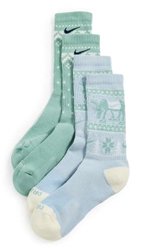 Image of Nike Women's Unisex Everyday Plus Cushioned Crew Socks 2 Pack, Multi, Medium