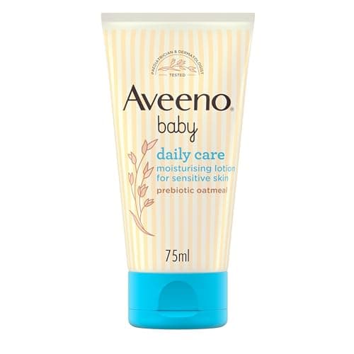 Image of Aveeno Baby Daily Care Moisturising Lotion Bundle (6x 75ml), Soothing Baby Cream to Provide 24-Hour Hydration Suitable for Newborns and Infants, Gentle Lotion for Dry, Sensitive Skin Prone to Eczema
