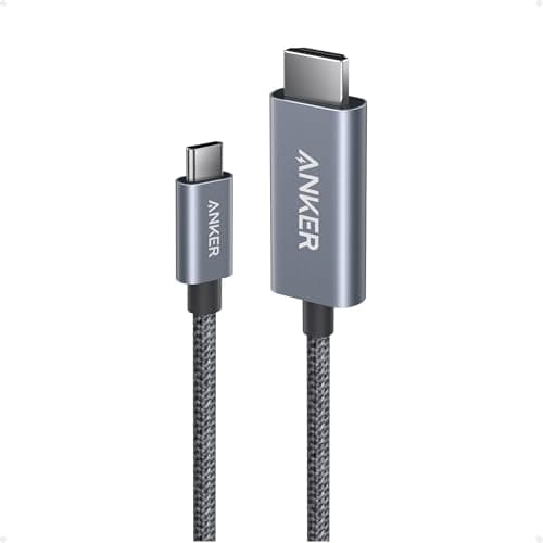 Image of Anker HDMI Cable, 4K@60Hz Ultra-Fast Nylon-Braided USBC to HDMI Cord with Advanced Shielding, Thunderbolt 5/4/3, For MacBook, iPad, iPhone, HD TV, and More (3 FT)