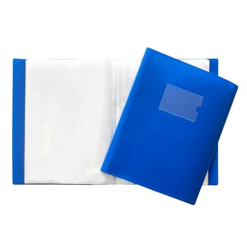 Image of Janrax A4 Blue Flexible Cover 100 Pocket Display Book - Presentation Folder