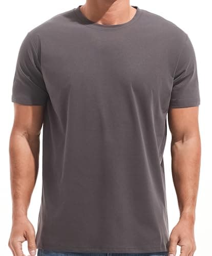 Image of RONOMO Men's Solid Color Comfortable T-Shirt(JS Grey M)