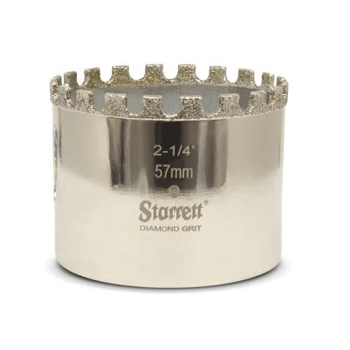 Image of Starrett Diamond Grit Hole Saw - D0214 Ceramic and Tile Drill Cutter - For Brick Glass Marble Slate Stone Porcelain - 57mm (2.1/4 inch)