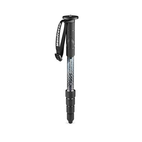 Image of Manfrotto Element MII MMELMIIA5BK, Lightweight 5-section Aluminium Travel Camera Monopod, with Wrist Strap, Rubber Grip, Twist Locks, Load up 16kg, for Compact cameras, Mirrorless, DSLR,Black