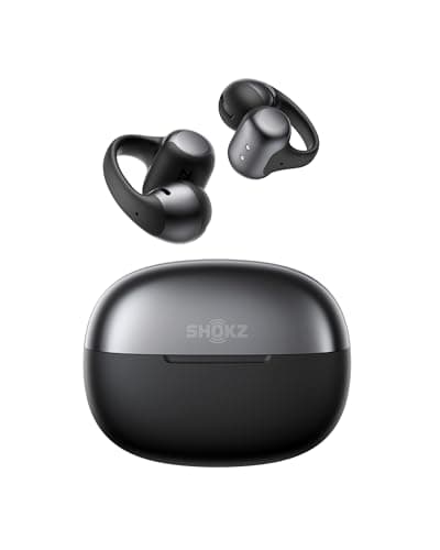 Image of SHOKZ OpenDots ONE Open Ear Headphones, Premium Dolby Audio 6.5g Clip On Earbuds 40 hrs Playtime, Bluetooth 5.4, Wireless Earphones with Mic, Fast Charging, IP54, with Cleaning Cloth, Commuting- Black