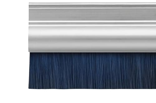 Image of Door Draught Excluder Brush Strip 914mm – Aluminium Mill Finish Draft Stopper Seal with Hard-Wearing Polypropylene Bristles