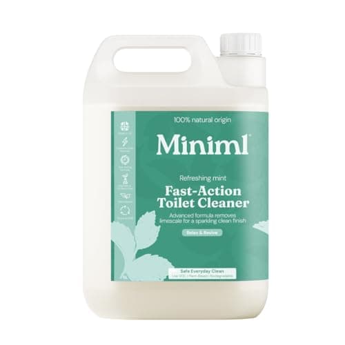 Image of Miniml Eco Toilet Cleaner Spearmint & Peppermint 5L Refill - All Natural Limescale Remover, Descaler and Heavy Duty Refill Rim & Bowl Cleaning Liquid Antibacterial Bleach - 100% Vegan & Cruelty Free