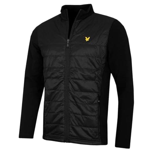 Image of Lyle & Scott Mens Baffle Quilted Full Zip Jacket Jacket - Jet Black - XL