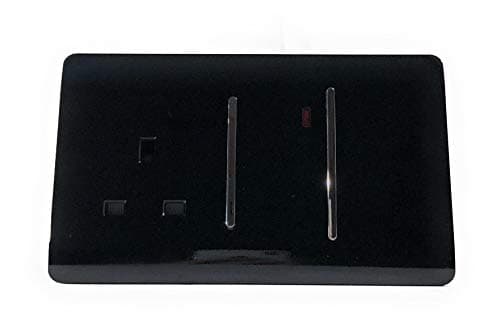 Image of Trendi Artistic Modern 45 A Cooker Switch Inc Plug Socket & Neon Insert Black