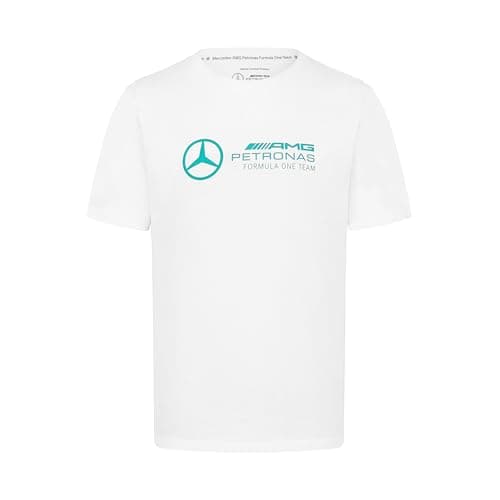 Image of Mercedes AMG Petronas F1 Men's Tshirt with Large 3D Team Logo Execution - White - Size: S