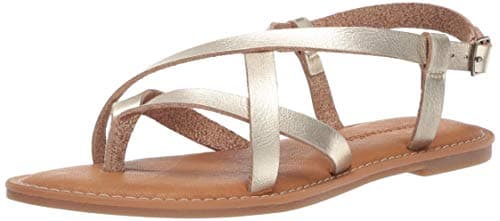 Image of Amazon Essentials Women's Casual Strappy Sandal, Gold, 6 UK