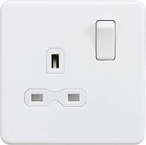Image of Knightsbridge SFR7000MW Screw Less 13A 1G DP Switched Socket, White