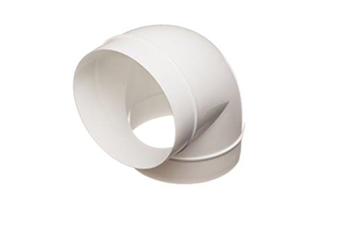 Image of NaplesUK Round 90 Degree Angle Bend For 150mm Ducting Ventilation System - White Plastic