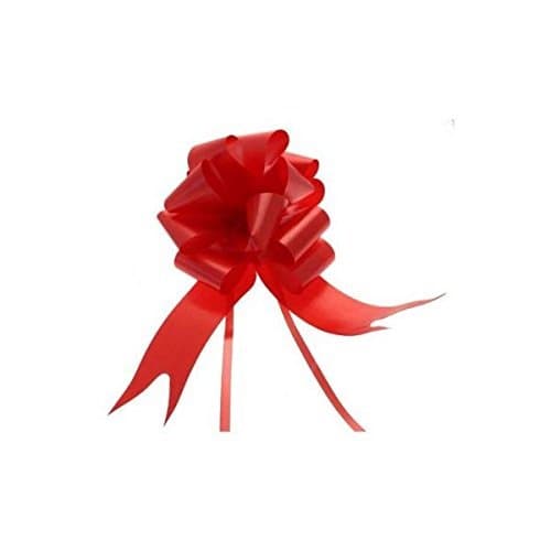 Image of Apac Packaging Ltd Large Plain Pull Bow - Ideal As Gift Wrap, Florist, Wedding Bow (Red, 3)