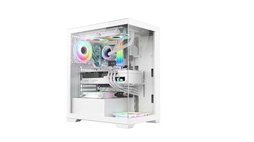 Image of Vida Vetro White ARGB Gaming Case w/Glass Front And Side, ATX, 3x ARGB Fans, 6-Port PWM ARGB Fan Hub