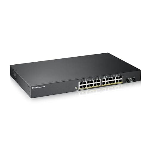 Image of Zyxel 24 Port PoE Switch | Smart Managed | Gigabit Network Ethernet Switch | 24x GbE PoE+ with 170W Budget + 2x SFP GbE Slots | Rack Mount | Smart Fan for Silent Operation | GS1900-24HPv2