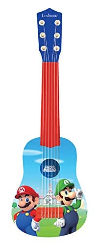 Image of Lexibook, Super Mario, My First Guitar for children, 6 nylon strings, 21" long, guide included, blue/red, K200NI