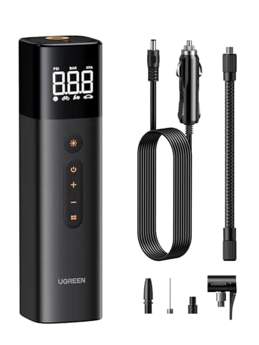 Image of UGREEN Tyre Inflator Digital Car Tyre Pump 150 PSI 12V Tire Inflator with Inflation Tire Pressure Detection LED Light Portable Air Pump for Car Tires and Other Inflatables