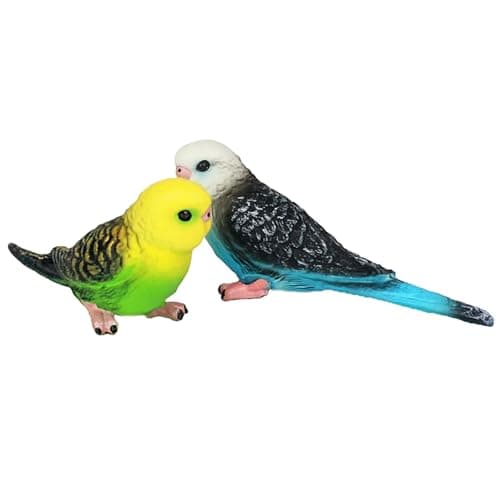 Image of BESTOMZ Parrot Design and Detailed, for Facial Tabletop Expression 2pcs Lifelike Bird Ornaments Realistic Tree Branch Decoration, Playthings