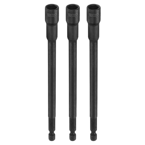 Image of sourcing map 3pcs Hex Nut Driver Drill Bit 8mm Metric 6-Point Socket 1/4" Hex Shank Magnetic Setter CR-V Steel Bolt Sockets for Power Drills Impact Drivers, 5.91" (150mm) Long
