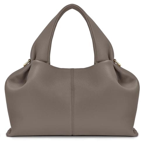 Image of DIRRONA Women’s Handbag Shoulder Bag Crossbody Tote Purse for Work, Travel, Daily, Gift, Shopping – Elegant Soft PU Leather Top-Handle Bag with Adjustable Strap Grey