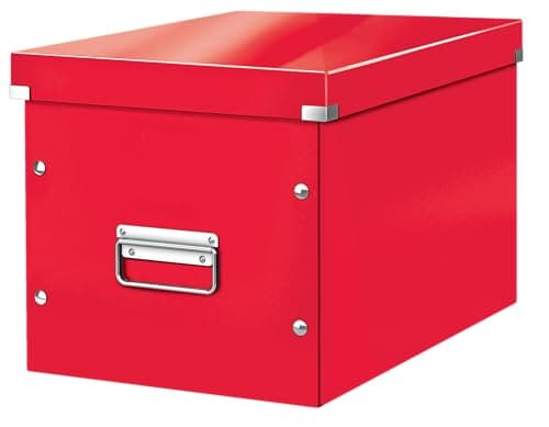 Image of Leitz WOW Large Storage Box, Click and Store Range, Large Cube Storage Box, Red, 61080026