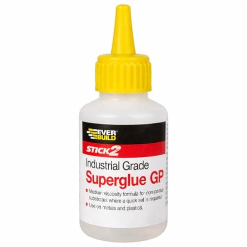 Image of Everbuild Stick 2 Industrial Grade Superglue GP 20g, Medium Viscosity Fast Bonding Adhesive for Metal Plastic Rubber Wood, Strong Cyanoacrylate Glue with Precision Nozzle for DIY & Workshop Use
