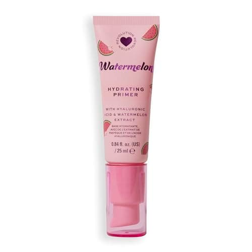 Image of I Heart Revolution Watermelon Hydrating Primer, Lightweight Formula Infused with Hyaluronic Acid, Vegan & Cruelty-Free, 25ml