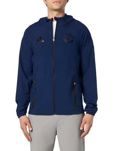 Image of adidas Men's Manchester United FC Vis Tech Track Jacket, Team Navy Blue, XS