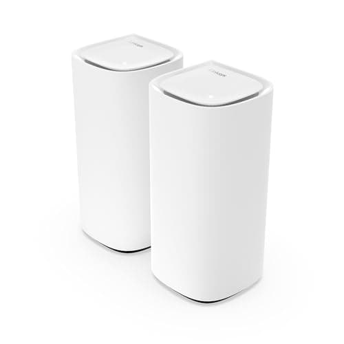Image of Linksys Velop Pro WiFi 6E Mesh System MX6202-KE — Cognitive Mesh Router with 6 Ghz Band Access & 5.4 Gbps True Gigabit Speed — Whole-Home Coverage up to 6,000 sq. ft. & 400 Devices — 2 Pack