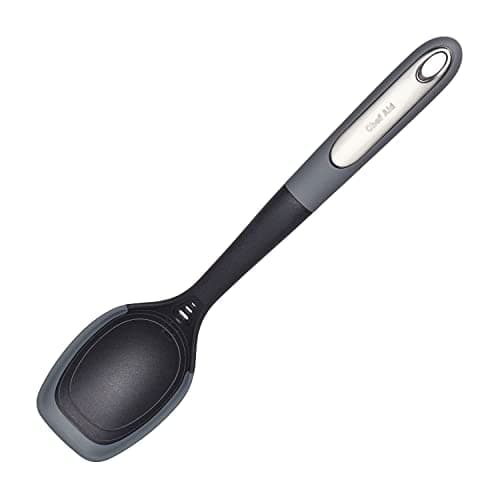 Image of Chef Aid Nylon Serving Spoon with Measurements in Tablespoon and Millilitres, Nylon Head with Silicone Edge, Comfort Grip Handle, BPA Free and Dishwasher Safe