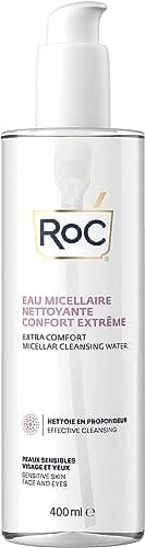 Image of RoC - Extra Comfort Micellar Cleansing Water - Smooth Skin Cleanser for Sensitive Skin, Face & Eyes - Effective Cleansing - Skin-Friendly Micellar Water - Minimises Allergy Risks - 400 ml