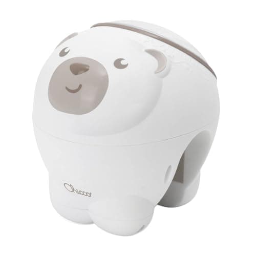 Image of Chicco First Dreams Polar Bear Projector, 2-in-1 Cradle and Bed Projector, Children's Night Light, Aurora Borealis Projection, Relaxing Classical Music and Nature Sounds, Toy, 0 Months +, Neutral