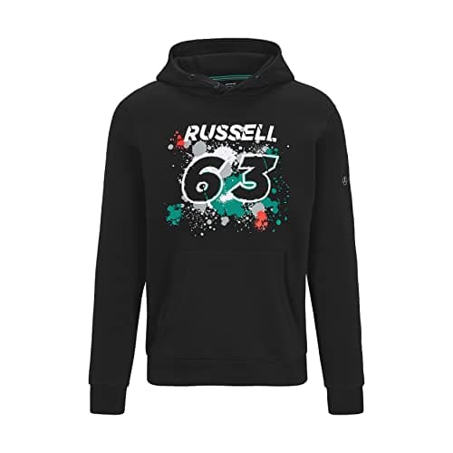 Image of Mercedes AMG Petronas Formula One Team - Official Formula 1 Merchandise Collection - George Russell #63 Hoodie - Black - Size: S