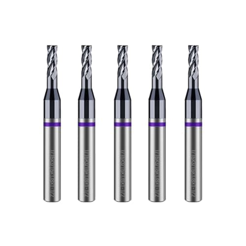Image of Vierdwin 1/16" Carbide Square End Mill 4 Flute (5-Pack) - CNC Router Bits for Aluminum, Stainless Steel, Brass - 1/8" Shank, 3/16" Cut, 1-1/2" OAL - High Precision Engraving Bits