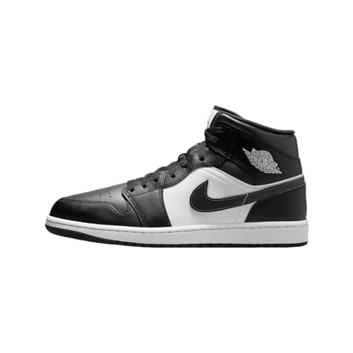 Image of Air Jordan 1 Mid Men's Shoes (DQ8426-010, Black/Summit White/Off Noir) Size 12