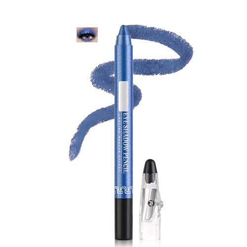Image of Waterproof Cream Eyeshadow Stick & Eyeliner Pencil – Smudge-Proof, Long-Wear Glitter Eye Makeup, Pearlescent Crayon for Mature Eyes and All-Day Wear (07#ROYAL BLUE)