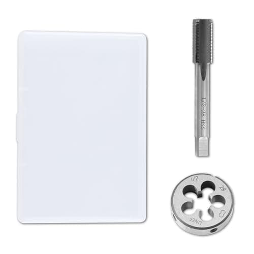 Image of LEONTOOL 1/2"-28 UNEF Tap and Die Set, HSS 1/2 x 28 UNEF High Speed Steel Machine Thread Screw Tap with Round Threading Die Right Hand, Tap & Die Kit for Nut Screw Bolt Thread Repair