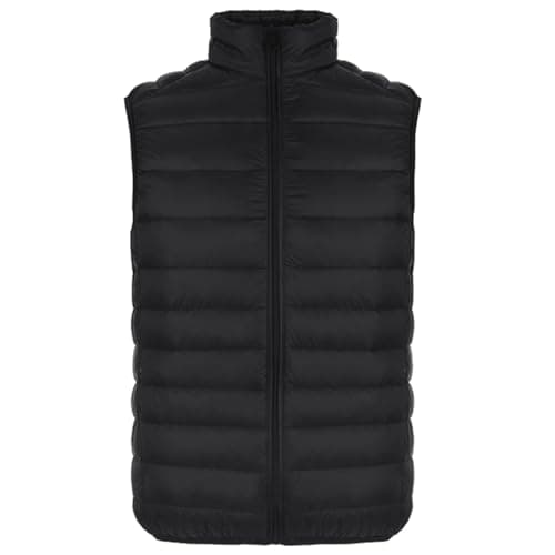 Image of Hwalleum Mens Lightweight Down Vest Winter Sleeveless Down Gilet Outdoor Casual Quilted Warm Down Jacket Autumn Boy's Fashion Windproof Outerwear Packable Bodywarmer