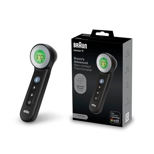Image of Braun Sensian™ 7 Forehead non-contact thermometer | Age Precision® Technology | 3-in1 | Colour-Coded Digital Display | Baby and Child Friendly | #1 Brand among doctors¹ | BNT400