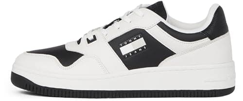 Image of Tommy Jeans Men’s Retro Basket Tumble Low Top Cupsole Trainers, White (Ecru), 8